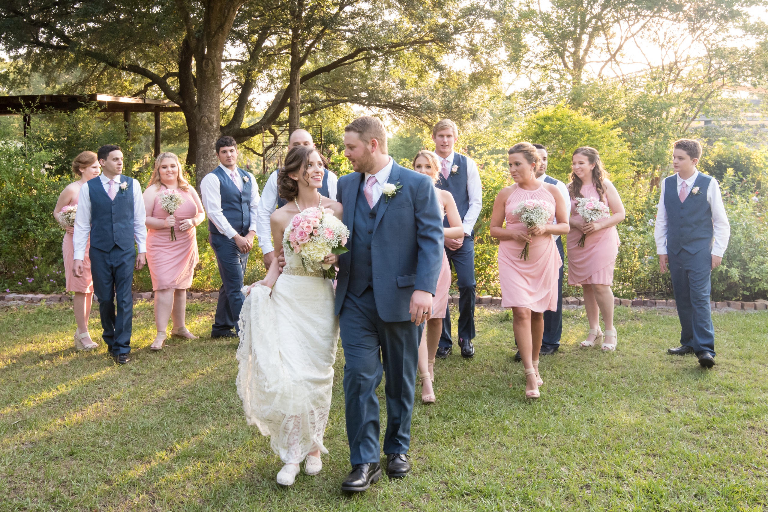 Blush & Navy Mead Botanical Garden Wedding