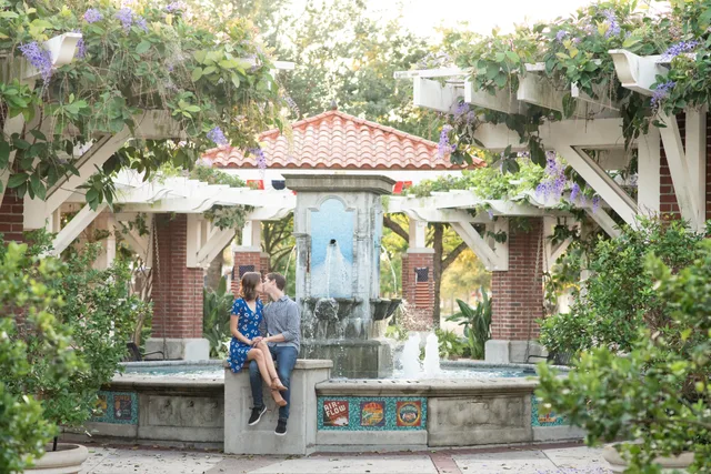 Morning Light Engagement in Historic Downtown Winter Garden