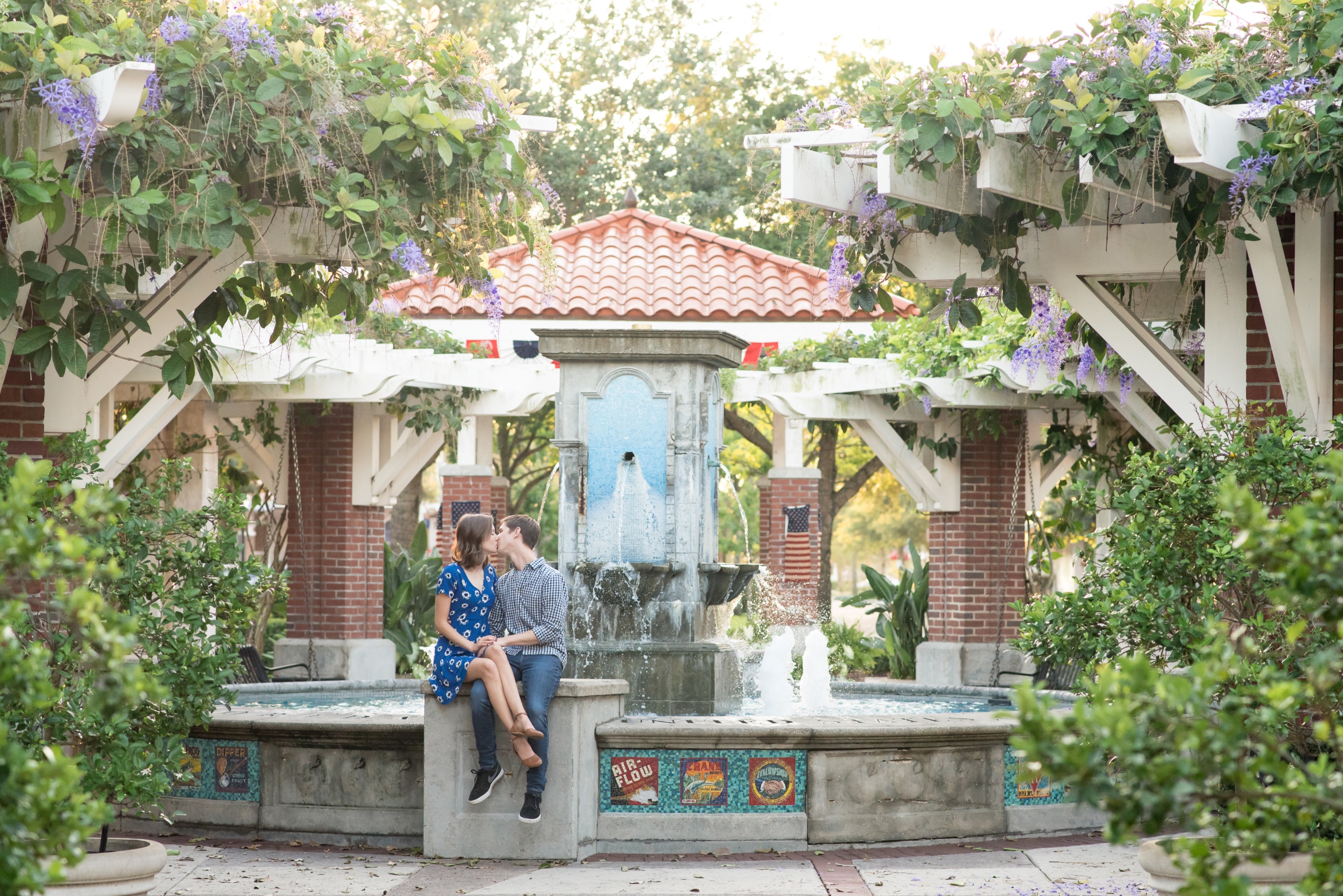 Morning Light Engagement in Historic Downtown Winter Garden