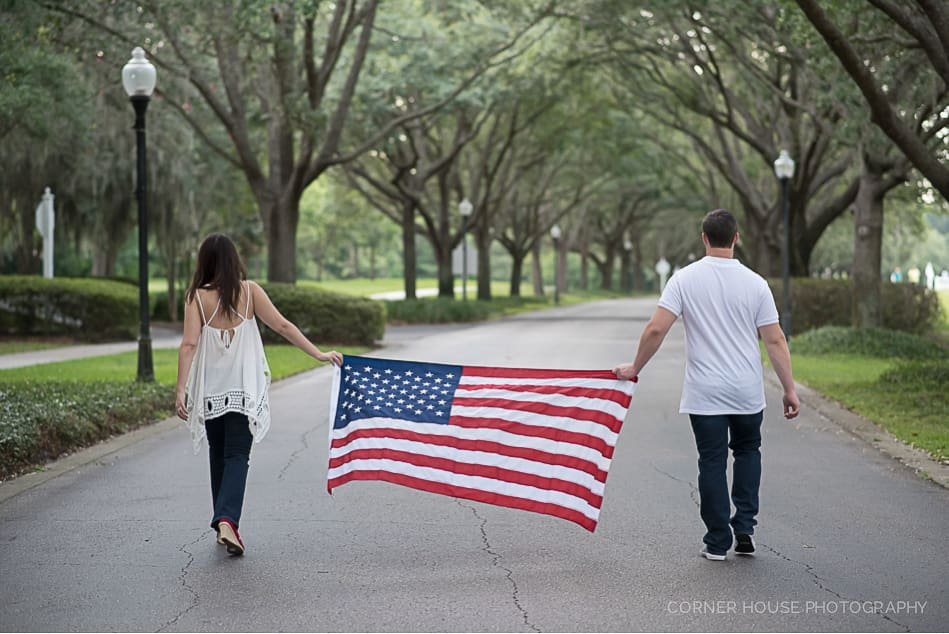 Patriotic Cypress Grove Engagement Patriotic Cypress Grove Engagement