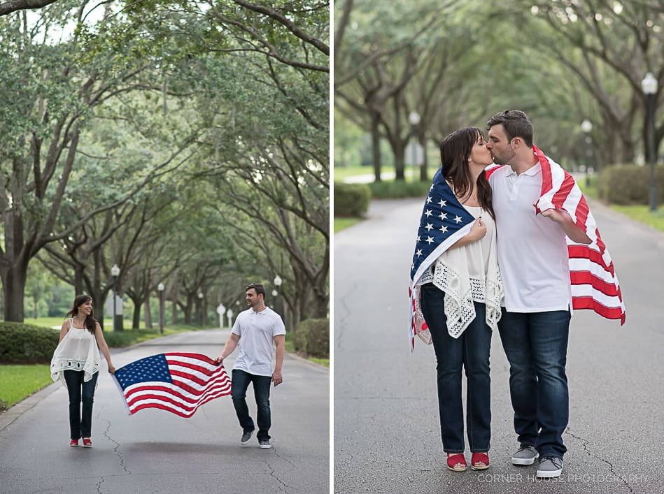 Patriotic Cypress Grove Engagement Patriotic Cypress Grove Engagement