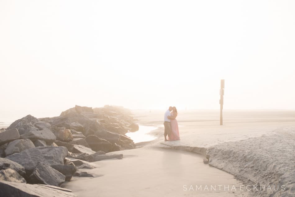 Kelsey & Alex’s Pastel Morning Sunrise Beach Engagement at New Smyrna Dunes Park